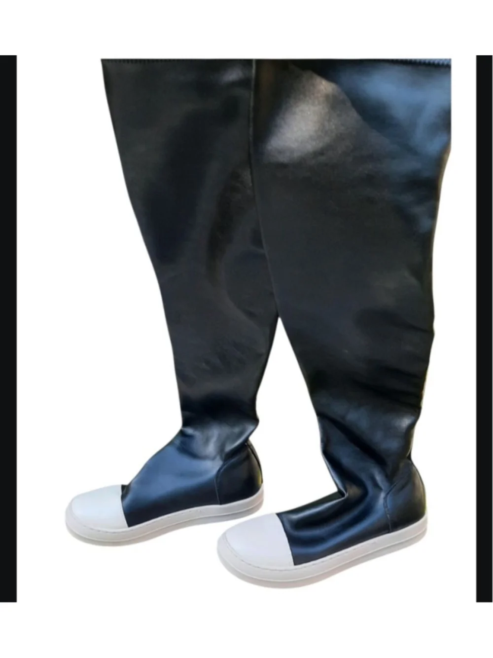 Over-the-Knee Platform Sneaker Boots | Rick Owens Style | Black | Size 6